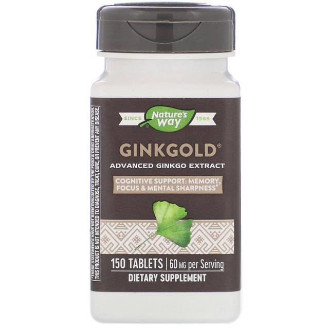 Nature's Way Luonnon tapa, Ginkgold, 60 mg, 150 Tablettia on Productcaster.