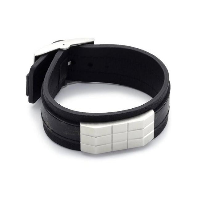 ESPRIT men's leather bracelet stainless steel Silver energy ESBR11972A210 on Productcaster.