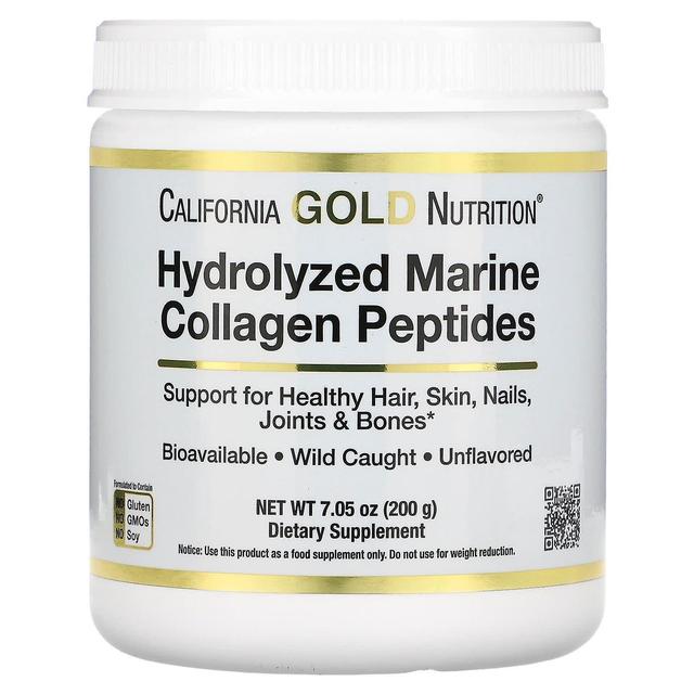 California Gold Nutrition Kalifornien Gold Nutrition, Hydrolyserade marina kollagenpeptider, Smaklösa, 7.05 oz (200 g) on Productcaster.