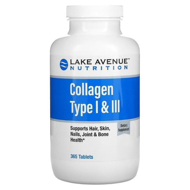 Lake Avenue Nutrition, Gehydrolyseerd Collageen Type I & III, 1.000 mg, 365 Tabletten on Productcaster.