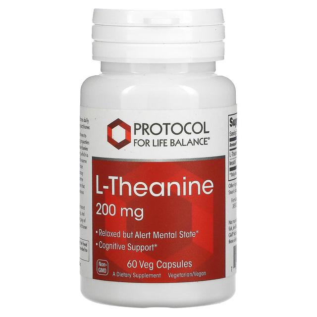 Protocol for Life Balance, L-Theanine, 200 mg , 60 Veg Capsules on Productcaster.