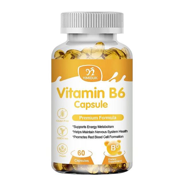 Eccpp Vitamin B6 Capsule 25 Mg B6 Pyridoxine Support Hair Blackening Healthy Skin Metabolism Cardiovascular Nervous System 1 Bottle 60 PCS on Productcaster.