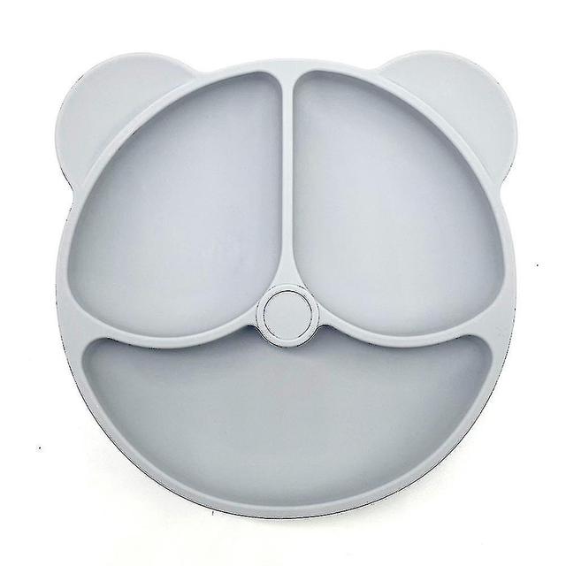 Prato de jantar de silicone para crianças, suplementos alimentares separados para bebês Cinza Premium on Productcaster.