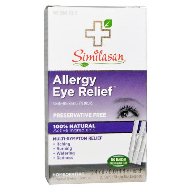 Similasan, Allergy Eye Relief Eye Drops, 20 Sterile Single-Use Droppers, 0.014 f on Productcaster.