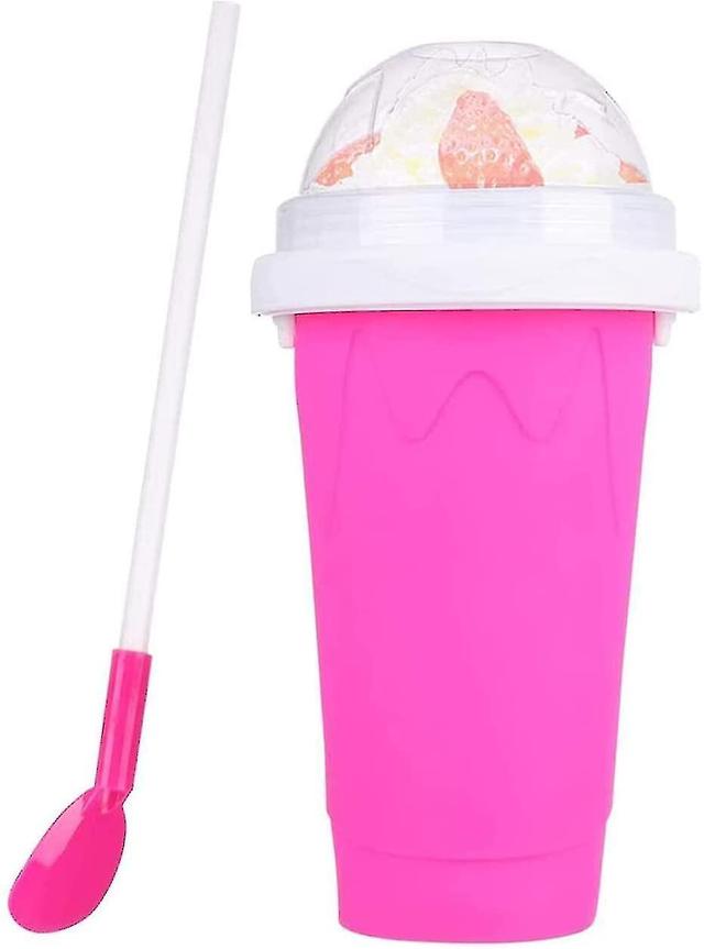 Slushy Maker , Quick Frozen Smoothies Slushy Ice Cream Maker, Summer Juice Ice Cream Freeze Portable Squeeze For Family Homemade Pink on Productcaster.