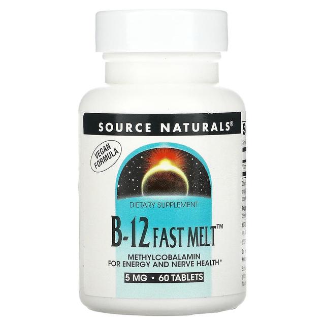 Source Naturals, B-12 Fast Melt, 5 mg, 60 Tablets on Productcaster.