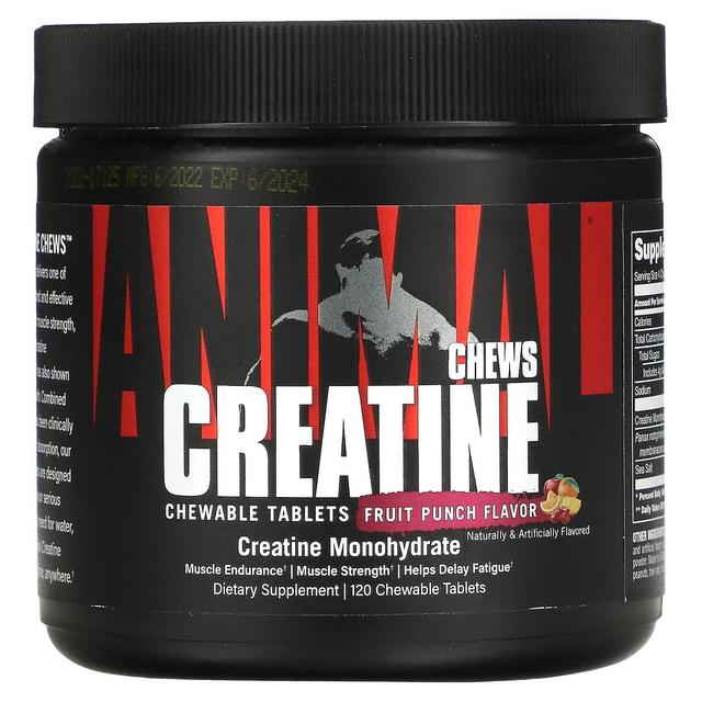 Universal Nutrition, Animal, Creatine Chews, Fruit Punch, 120 Chewable Tablets on Productcaster.