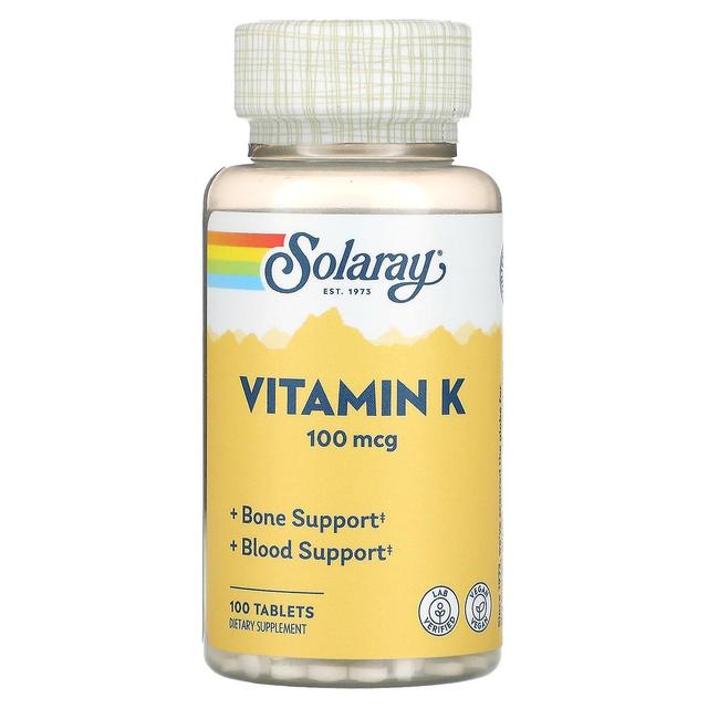 Solaray, Vitamine K, 100 mcg, 100 comprimés on Productcaster.