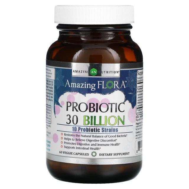 Amazing Nutrition, Amazing Flora, Probiotic, 30 Billion CFU, 60 Veggie Capsules on Productcaster.