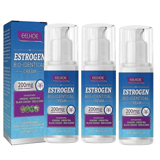 3 Pcs Natural Bio-idêntico menopausa estrogênio creme cuidados com o corpo relaxar alívio de ansiedade para mulheres100ml on Productcaster.