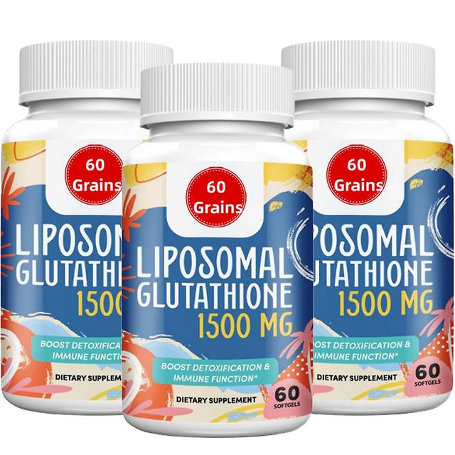 1500mg Liposomal Glutathione | - Glutathione Supplement With Vitamin C - Master Antioxidant - Enhanced Absorption - 60 Tablets 3PCS on Productcaster.