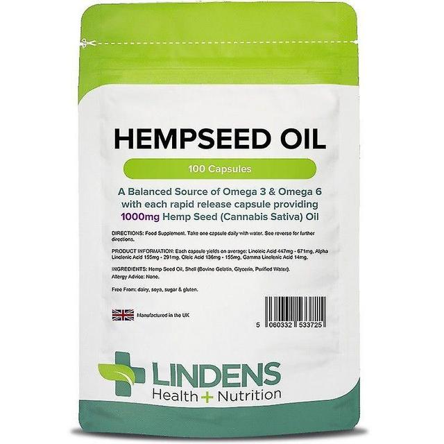 Lindens Hampunsiemenöljy 1000mg kapselit 100 (3725) on Productcaster.