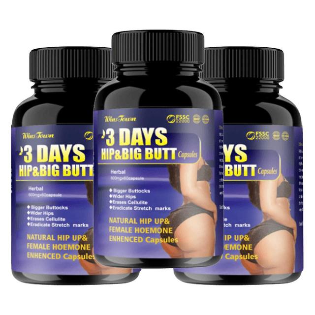 1 Bottle Butt Enhancement Capsules - 3-day Butt And Big Butt Enhancement Pills - Promotes Butt Growth - Lifting And Firming Supplement 3PCS on Productcaster.