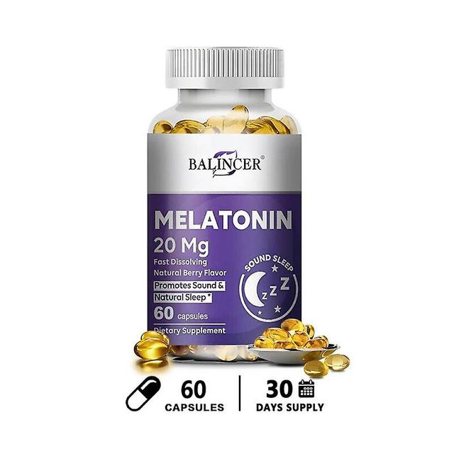 Visgaler Melatonin - Dietary Supplement To Improve Nocturnal Sleep Quality And Improve Insomnia, Immunity Enhancement And Antioxidant 60 count-1 bo... on Productcaster.