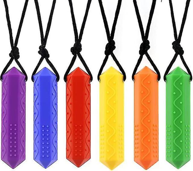 Adhd Child Chew Necklace, 6 Pieces Sensual Chew Necklaces For Kids And Adults With Teething, Autism And Adhd (diamond) Zekai on Productcaster.