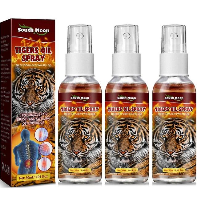 3pcs Tiger Oil Spray Muscle Joint Spine Lumbar Pain Relief Essence Liquid on Productcaster.