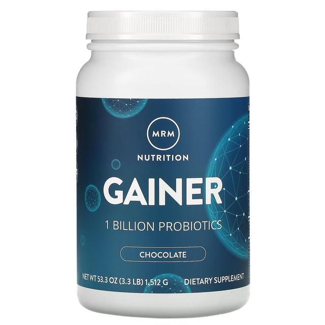 MRM Nutrition, Gainer, Chocolate, 1 Billion Probiotics, 3.3 lb (1,512 g) on Productcaster.