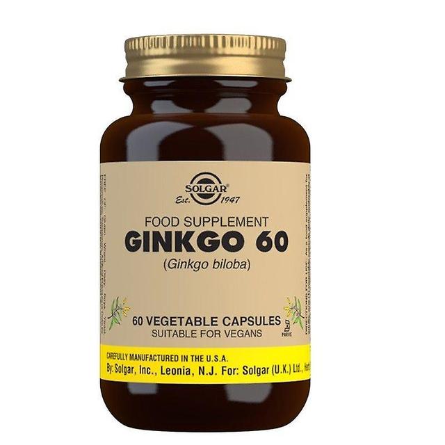 Solgar Ginkgo 60mg Vegicaps 60 (12537107) on Productcaster.