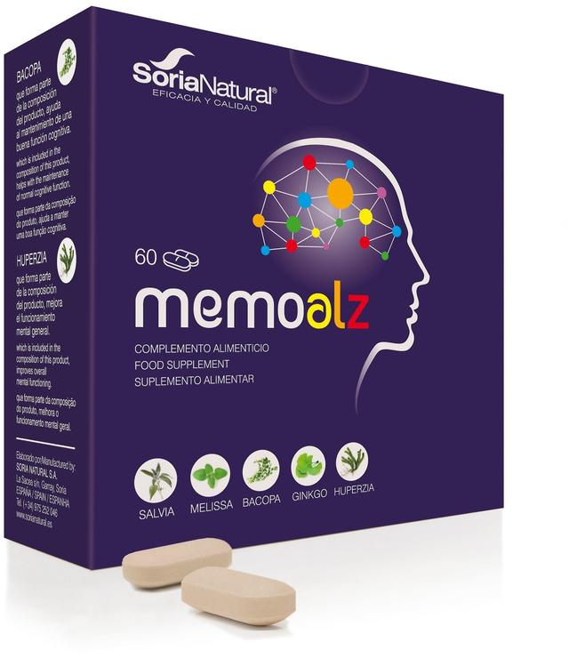 Soria Natural Memoalz 60 Tablets 1100 mg 30 Units on Productcaster.