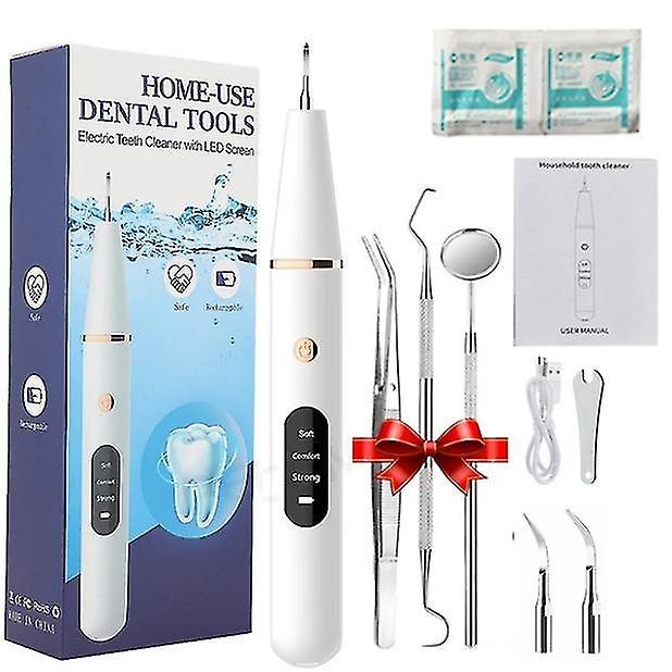 Kit d'limination de la plaque dentaire pour les dents, avec 3 modes, outil portable d'limination des taches dentaires, pas besoin de soie dentaire on Productcaster.