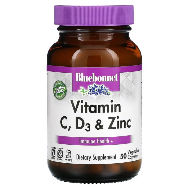 Bluebonnet Nutrition, Vitamin C, D3 & Zinc, 50 Vegetable Capsules on Productcaster.