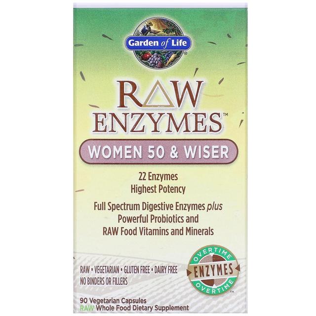 Garden of Life, RAW Enzymes, Women 50 & Wiser, 90 Vegetarian Capsules on Productcaster.