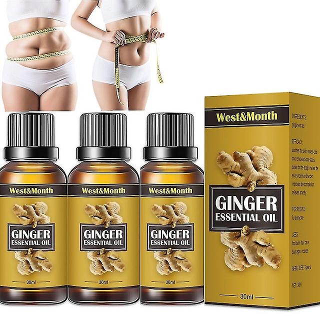 3pcs barriga drenagem gengibre óleo natural terapia essencial massagem líquida on Productcaster.