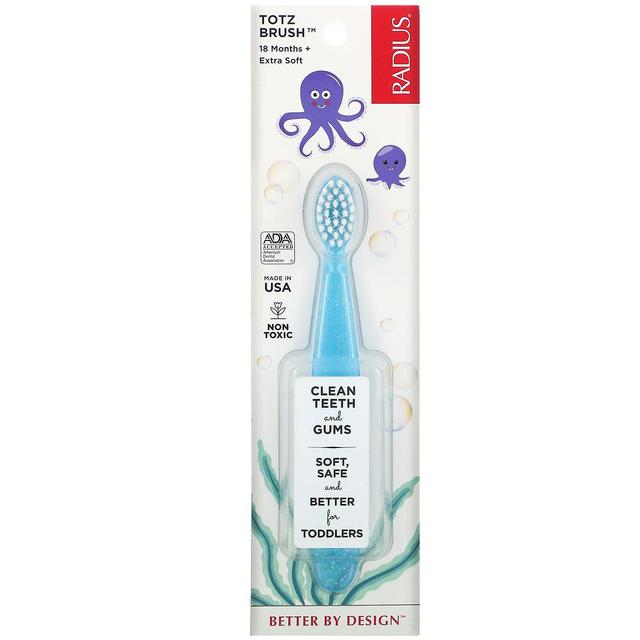 RADIUS, Totz Toothbrush, 18 + Months, Extra Soft, Light Blue Sparkle, 1 Toothbrush on Productcaster.