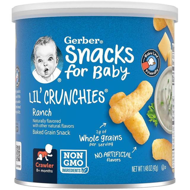 Gerber, Snacks for Baby, Lil' Crunchies, Snack de Grão Cozido, 8+ Meses, Rancho, 1,48 oz (42 g) on Productcaster.