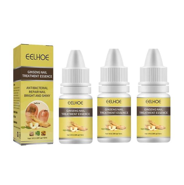 Eelhoe Ginseng Onychomycosis Neglelak Fortykkelse Manicure Reparation Ernæring Lys negle til blød negle nærende essens 10ml 3pcs on Productcaster.