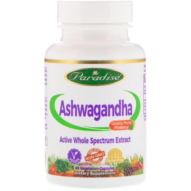 Paradise Herbs, Ashwagandha, 60 Vegetarian Capsules on Productcaster.