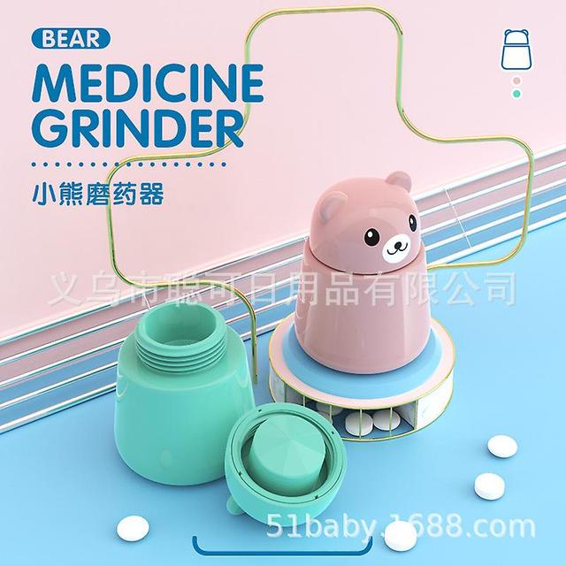 Pills Grinder Pill Mill Pill Crusher Grinding Device Bear Pattern For Crushes Small Or Large Pills Tablets Vitamins To Fine Powder Green on Productcaster.