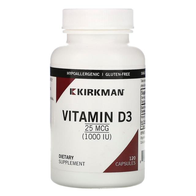 Kirkman Labs, Vitamin D-3, 25 mcg (1,000 IU), 120 Capsules on Productcaster.