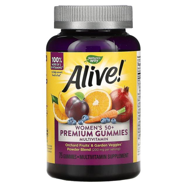 Nature's Way, Alive! Women's 50+ Premium Gummies Multivitamin, Cherry & Grape, 75 Gummies on Productcaster.