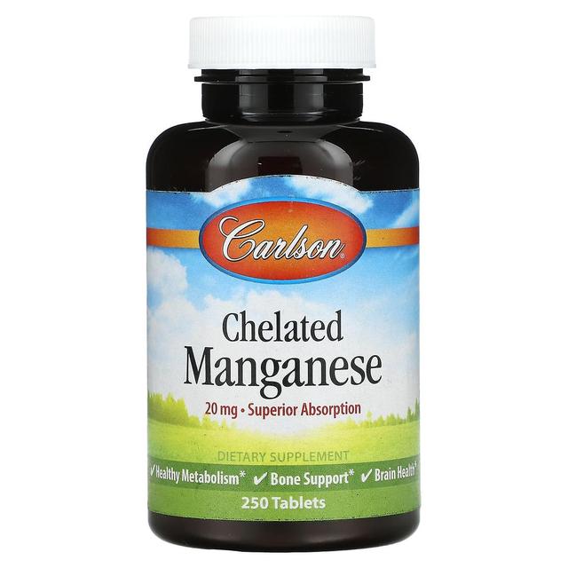 Carlson, Manganês Quelatado, 20 mg, 250 Comprimidos on Productcaster.