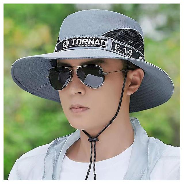 Folding Type Sun Hat Summer Breathable Sun Hat Lightweight Comfortable Visor Light Gray on Productcaster.