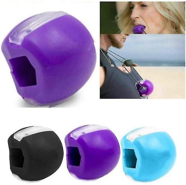 2pcs Muscle Chew Device Jaw Exerciser Facial Muscle Jaw Trainer Muscle Exercise Ball Purple on Productcaster.