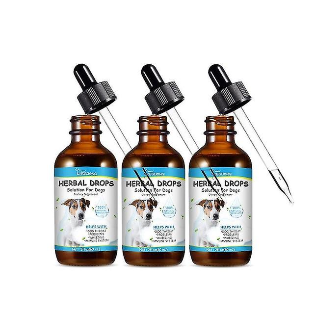 Cough Treatment For Dogs, Herbal Drops Solution For Dogs Dietary Supplement, Kennel Cough For Dogs Herbal Drops Supplement For Dogs Itch 3pcs on Productcaster.