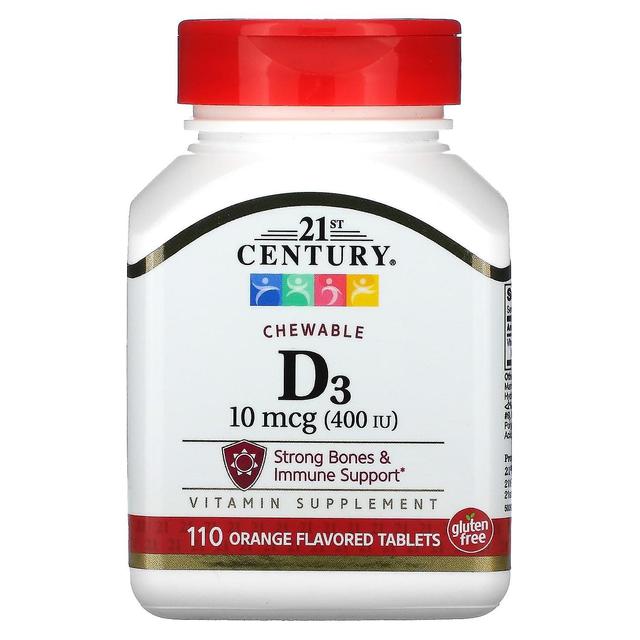 21st Century, Vitamin D3, Chewable, Orange, 100 mcg (400 IU), 110 Tablets on Productcaster.