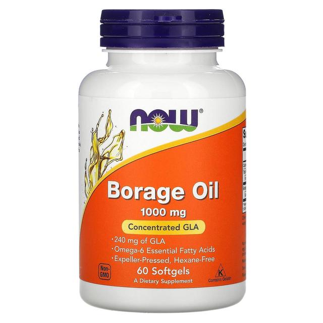 NOW Foods, Borage Oil, Concentration GLA, 1,000 mg, 60 Softgels on Productcaster.