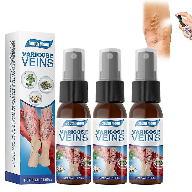 Ssyy Varicose Veins Spray, Varicose Veins Miracle Spray,30ml Natural Herbal Spray For Varicose And Spider Veins Removal Improve Blood Circulation 3pcs on Productcaster.