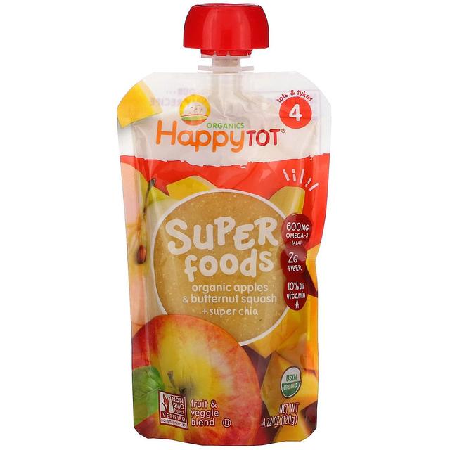 Happy Family Organics, Happy Tot, Superfoods, Stage 4, Organic Apples & Butternut Squash + Super Chi on Productcaster.