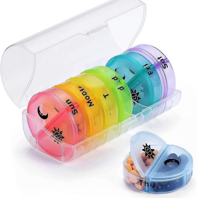 Pill Organizer 7 Days A Week, 2x A Day Large Daily Pill Box For Vitamins, Fish Oil Supplements, Pill Box Bpa Free Easy To Clean 1pc transparent on Productcaster.