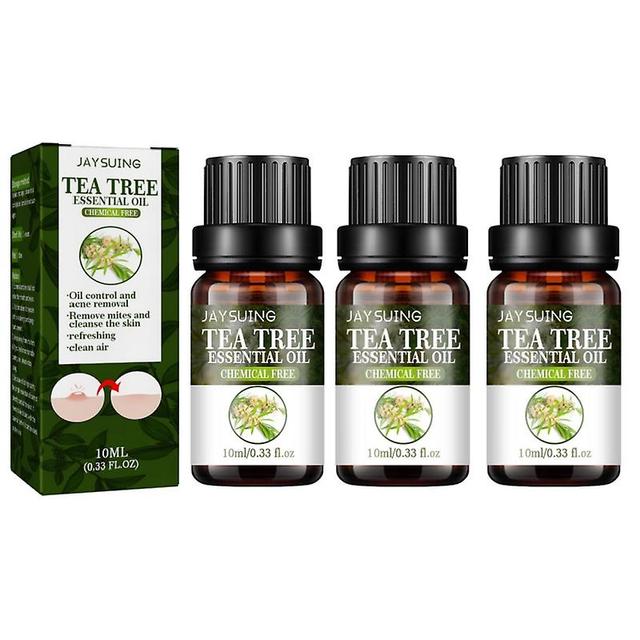 3pcs Natrual Pure Organic Tea Tree Essential Oil Anti-wrinkle Extract Acne Removal Scar on Productcaster.