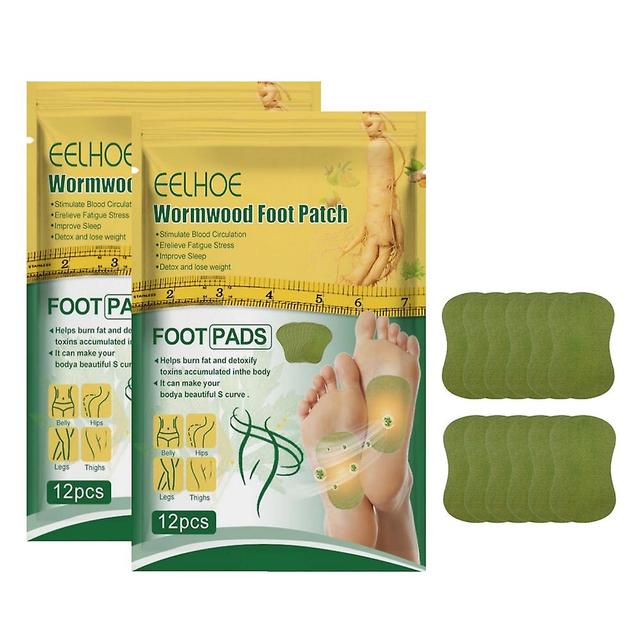 24pcs Detox Foot Patches Natural Wormwood Body Cleansing Foot Pads Winter Keep Joint Warm Foot Health Care on Productcaster.