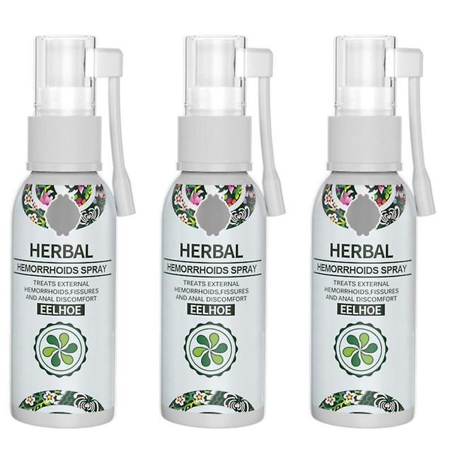 Health Skin Care Natural Herbal Hemorrhoid Internal Piles External Anal Fissure Anal Spray Essential 3pcs on Productcaster.