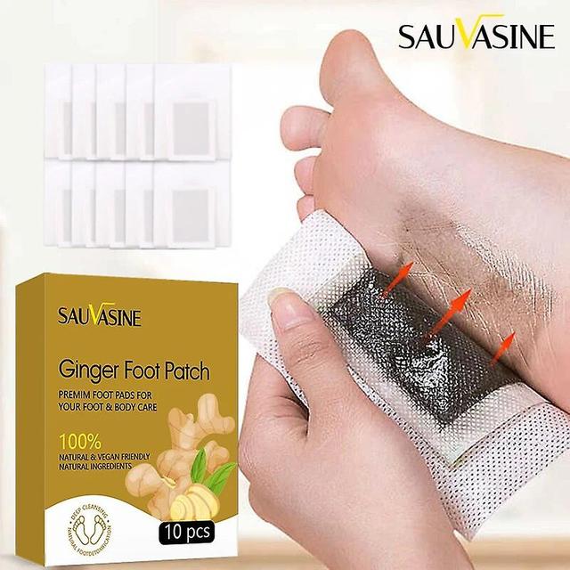 Ninesun 10pcs Detox Foot Patches Pads Natural Ginger Stress Relief Feet Body Toxins Detoxification Cleansing Pad Health Care on Productcaster.