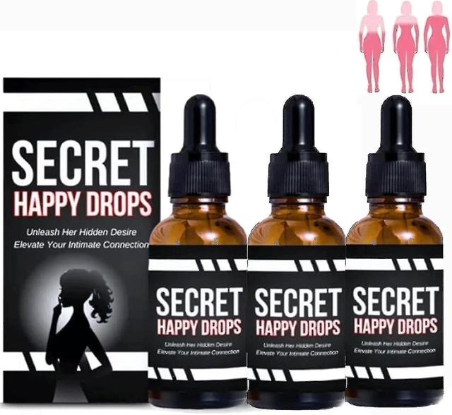 3pcs Secret Happy Drops, Gouttes orales, Gouttes d’hormones heureuses, Gouttes orales Femmes et Hommes, Améliorer le plaisir de la sensibilité, Fav... on Productcaster.