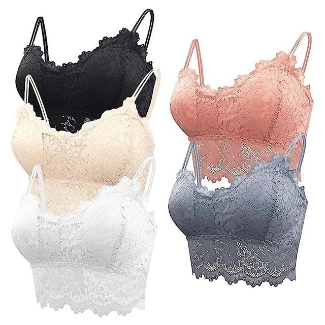 Damen Spitzen Bh Ohne Bgel Gepolstert Set Sport-bhs Fr Women 5 Pcs,m on Productcaster.