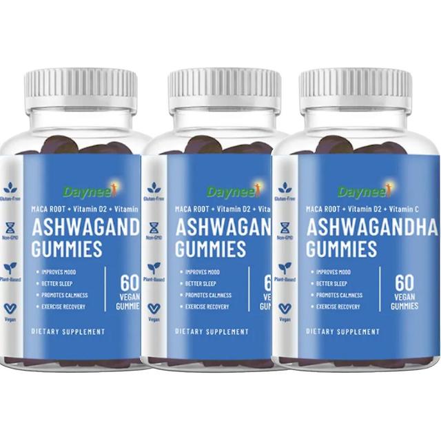 Ashwagandha Gummies Supplement Ksm-66 Plant Seed Extract Organic Vegan Gluten Free Root Powder Ashwagandha Gummies 3pcs on Productcaster.